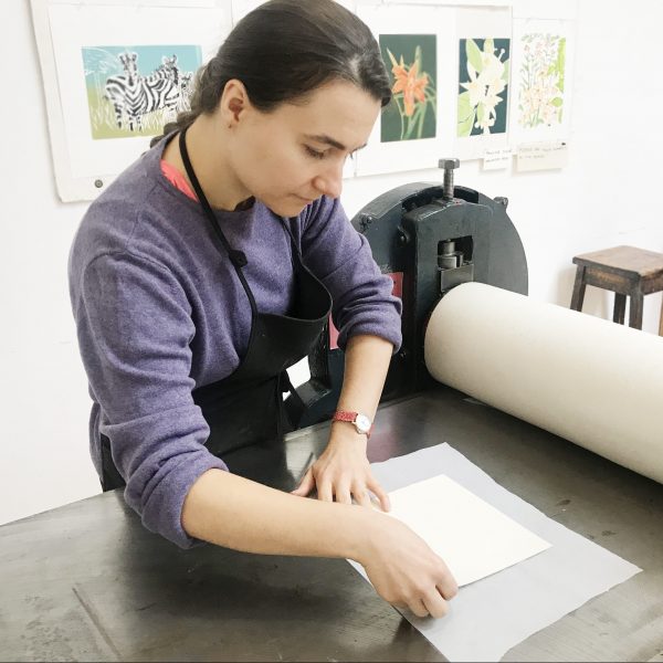 Person making a print