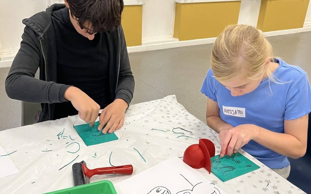 Lino Cutting Workshop with SIBS Wokingham